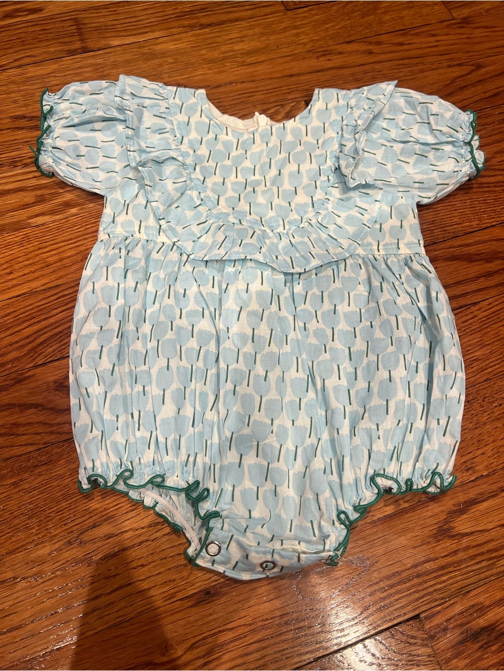 Light Blue Floral Bubble One-Piece bubble outfit